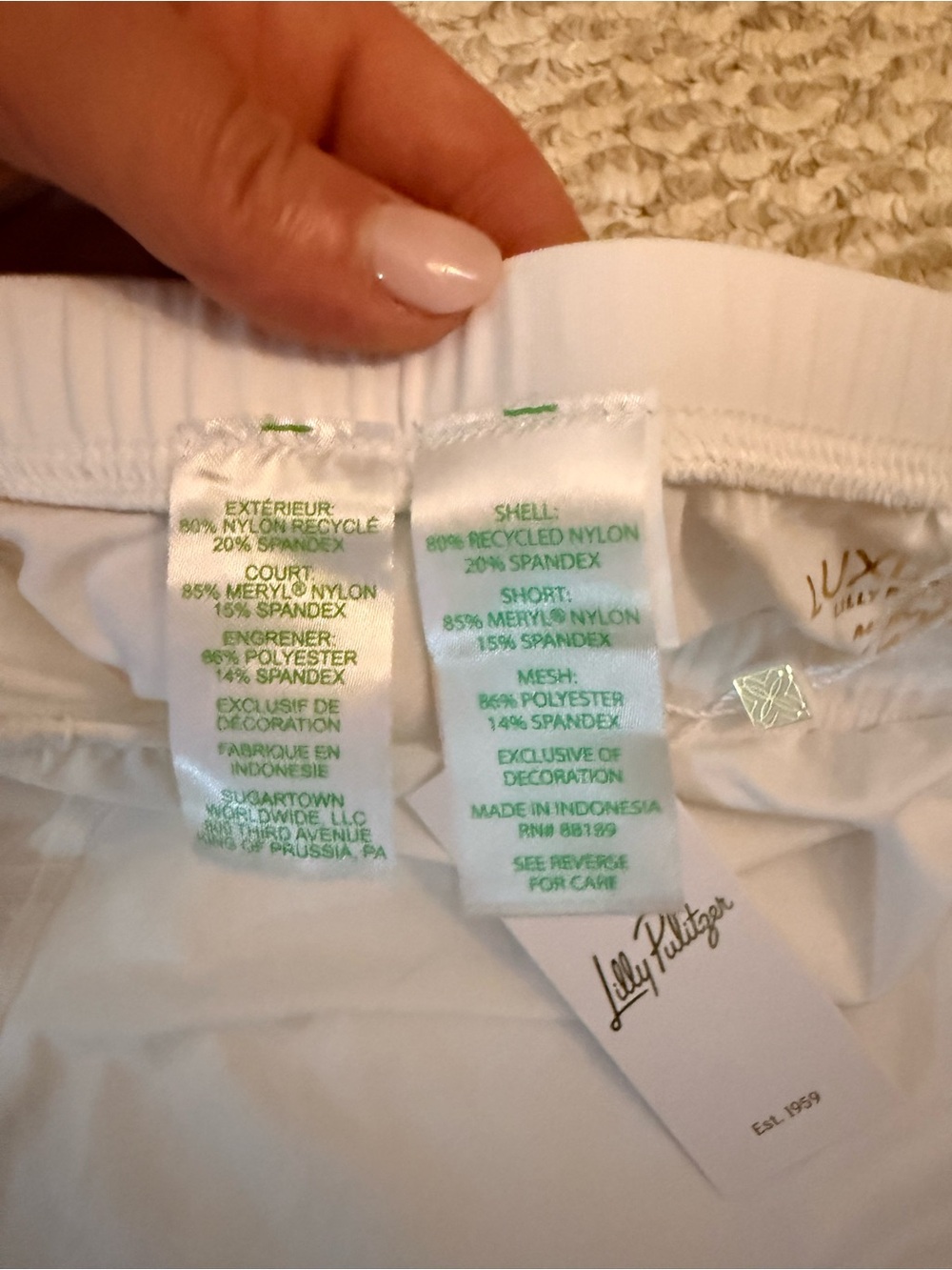 NWT Lilly Pulitzer White Athletic Performance Shorts - Picture 5 of 5